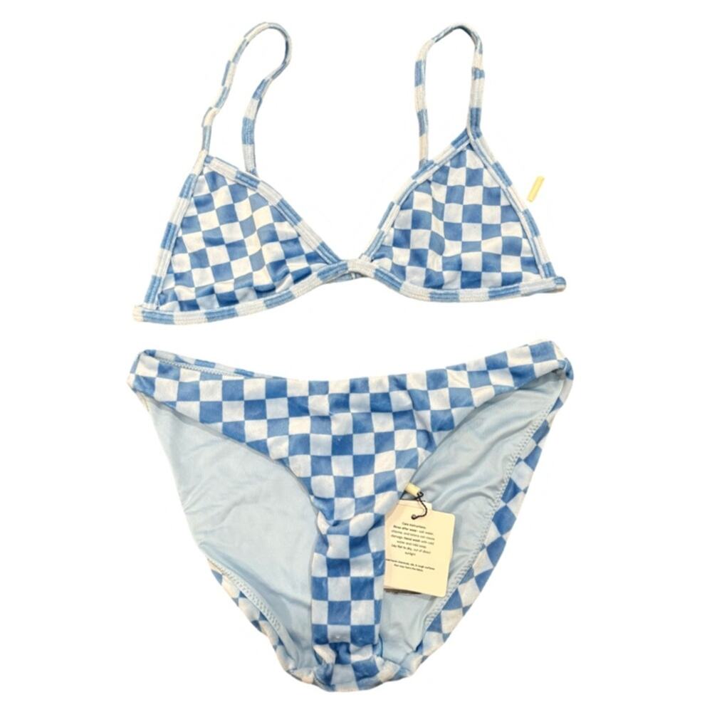 Peixoto Fifi Bikini Swimsuit in Velvet Blue Rivera Peach Size L & M